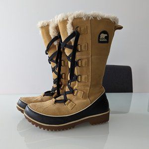 Sorel Tivoli High Leather Waterproof Winter Boots Tan Size 7.5